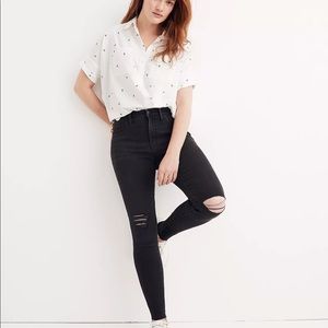 NWT Madewell 9” Mid-Rise Skinny Jean in Black Sea